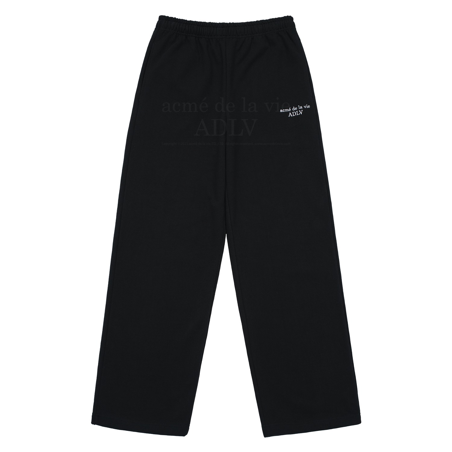 [아크메드라비] BASIC LOGO NEEDLEWORK SWEAT PANTS BLACK(1사이즈 , 2월29일 입고예정)